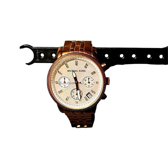 Michael Kors Gold Tone Chronograph Watch - Picture 1 of 5